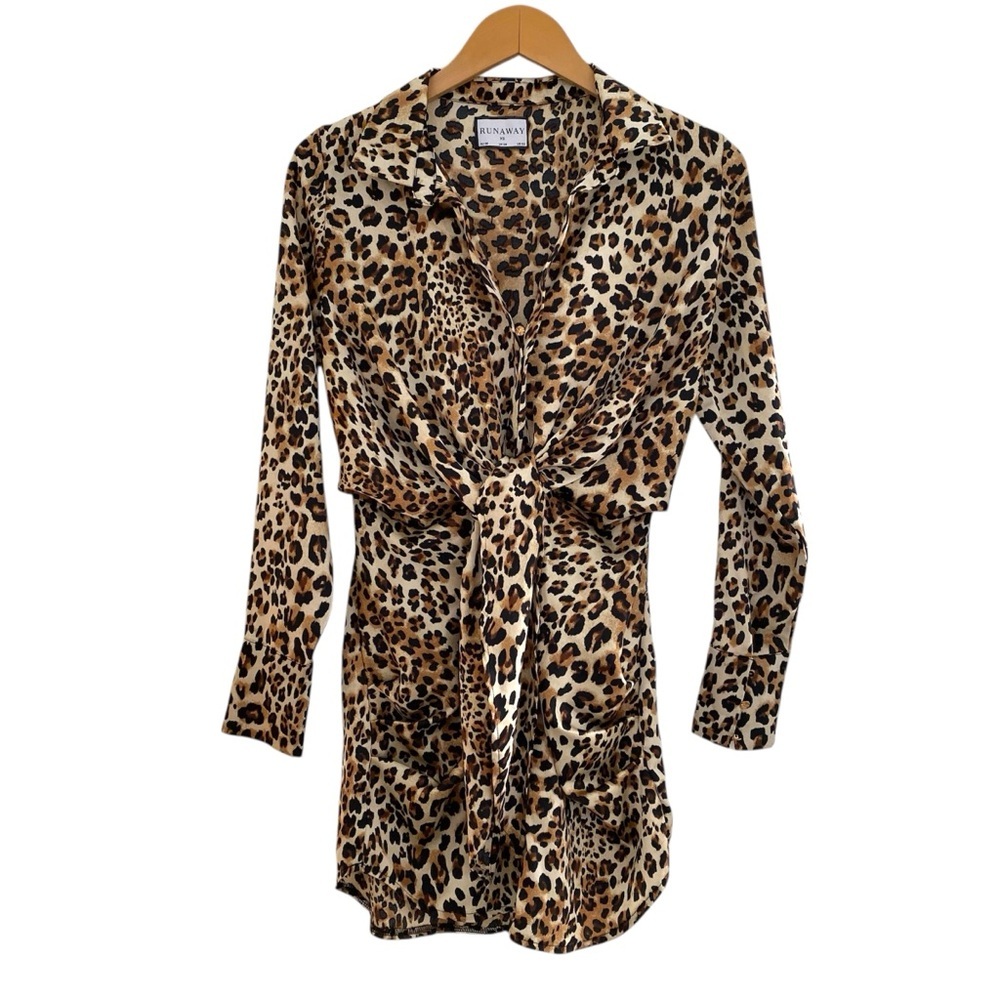 RUNAWAY The Label Ruby Dress in Leopard Print size XS